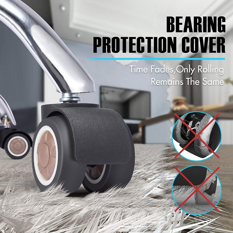 5pz TPR gomma morbida 2 pollici universale muto ruota sedia da ufficio ruota di ricambio girevole ruota in gomma mobili