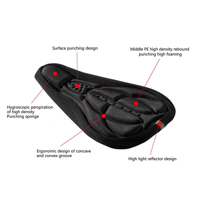 Cykelkudde män kvinnor tjock cykel cykel svampdyna säte sadelskydd utomhus cykel sport pad 3 färger