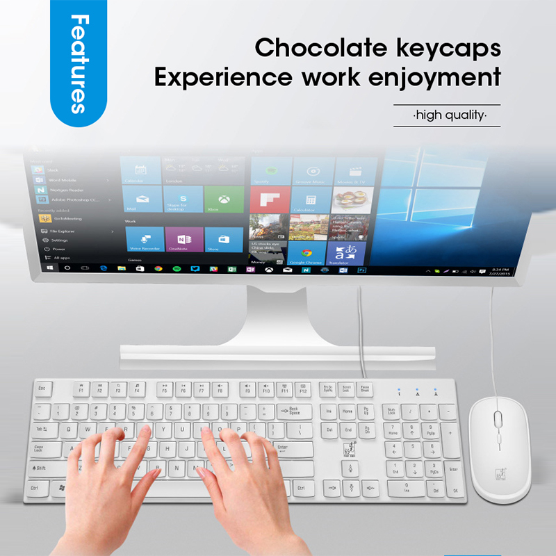 Wired USB Keyboard Mouse Kit Chocolate Candy Color Keyboard And Mouse Set Waterproof Multimedia Gamer Keyboards For PC