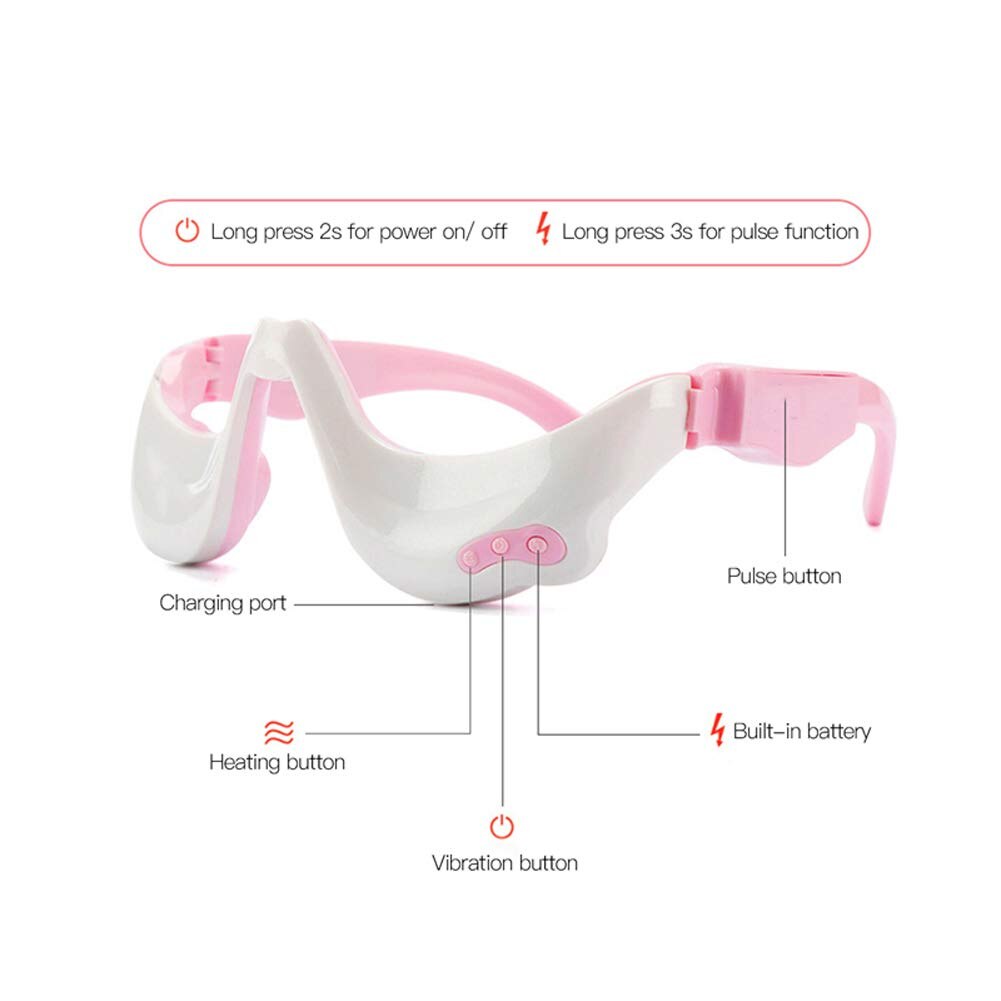 Eye Massager Microcurrent Health Care Machine Heating Vibration Pulse Therapy Acupressure Relieves Fatigue Dark Circles Eye Bag