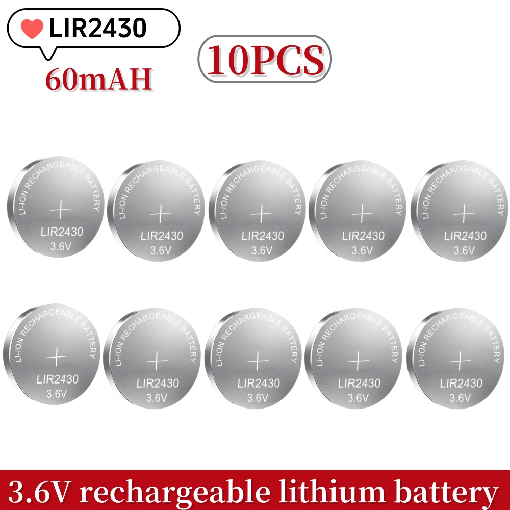 10PCS LIR2032 LIR2016 LIR2025 LIR2430 LIR2450 LIR1632 3.6V Bateria de Lítio Recarregável Substitui CR2032 2016 2025 2430 2450: green