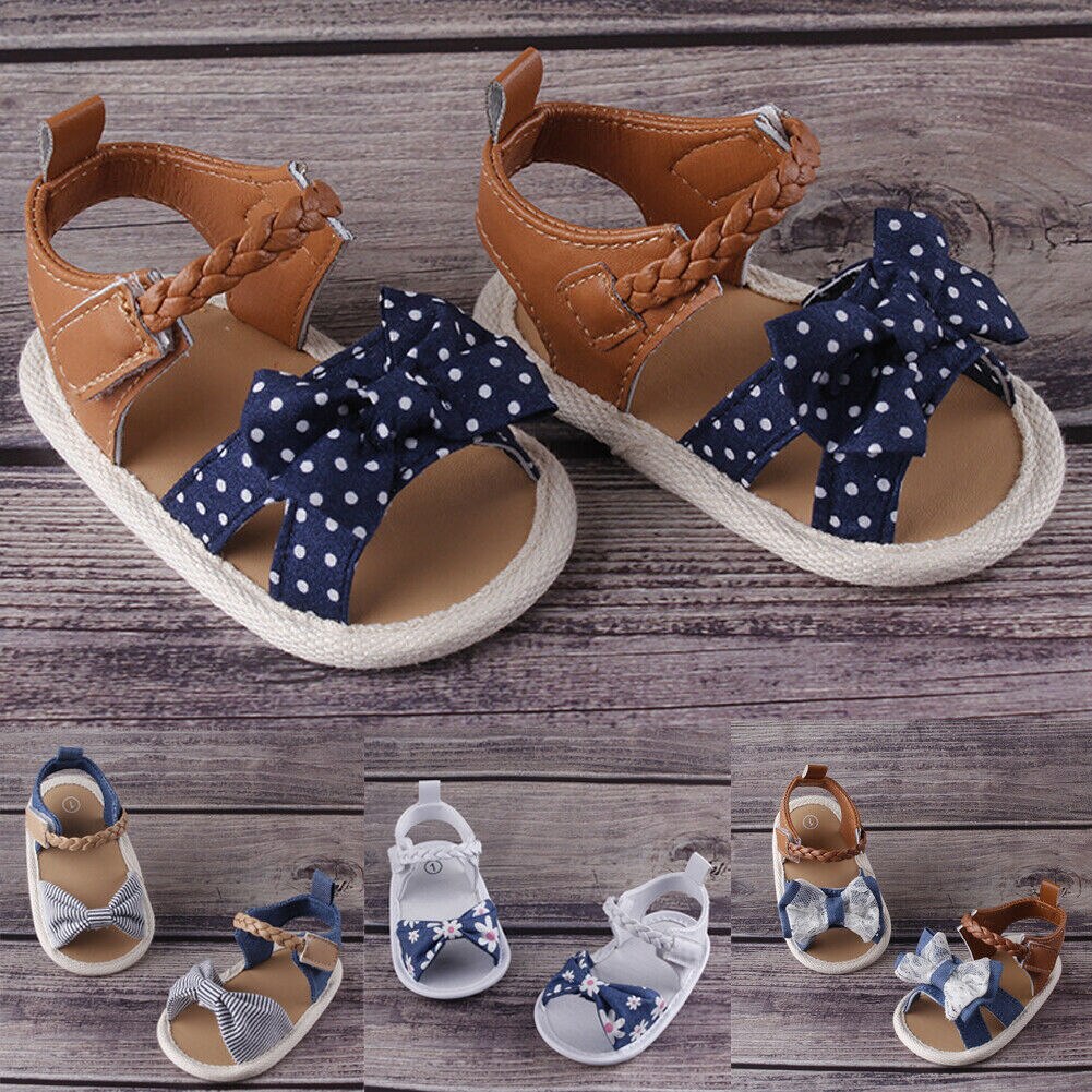 Baby Peuters Kids Meisje Zachte Kant Denim Boog Soft Sole Crib Peuter Zomer Prinses Sandalen Schoenen Leuke Mooie 1 pairs