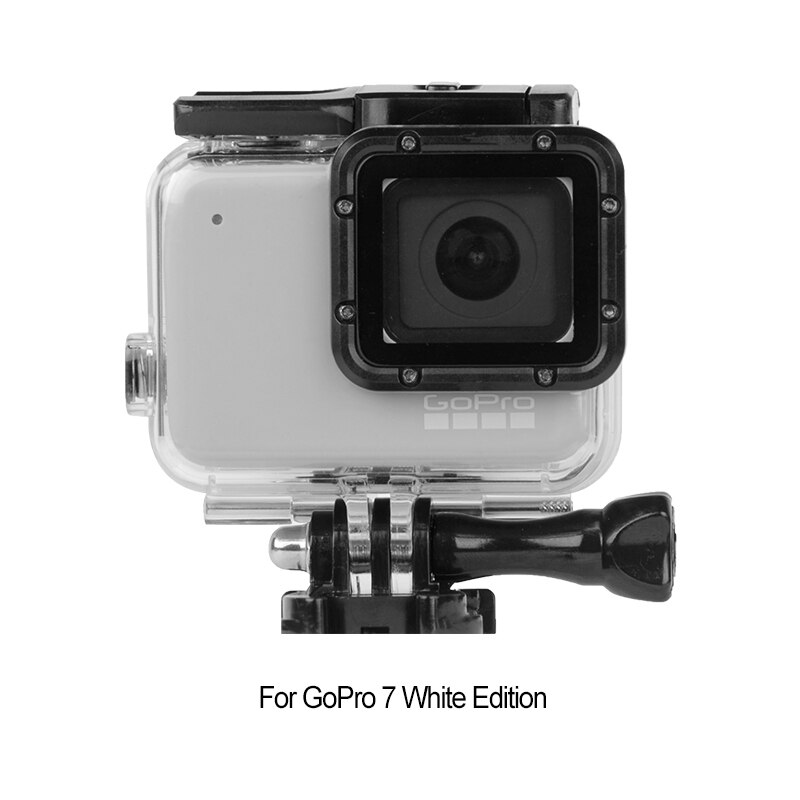 Hero7 45m Waterproof Case Housing For Gopro Hero 7 Silver & White Underwater Protection Shell Box Go pro Accessories: gopro 7 white case