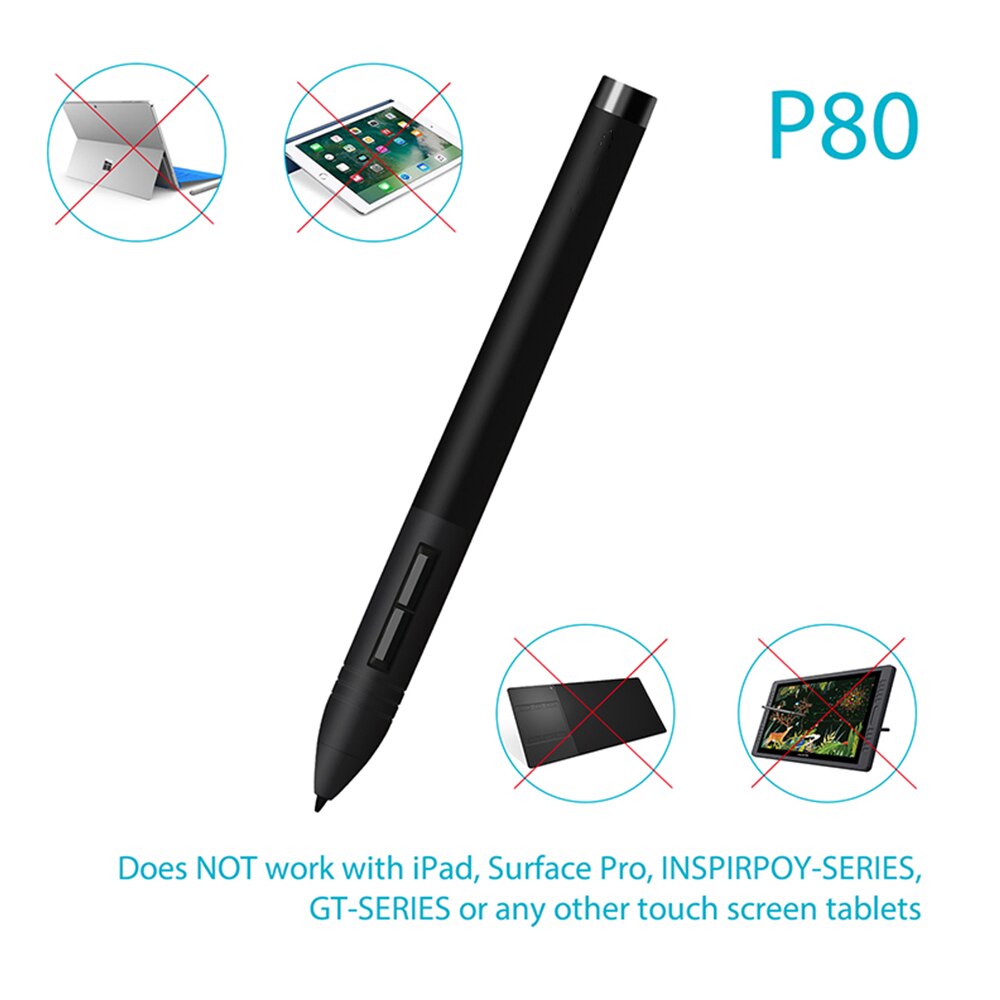 Huion PEN80 Rechargeable Digital Pen Stylus for Graphic Drawing Tablets 420/H420/H610 GAOMON S56K/M106K/1060PRO