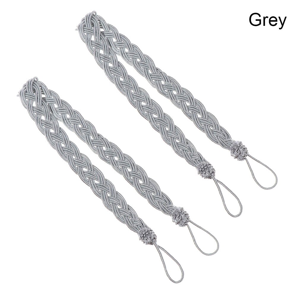 2 Pcs Wall Mounted Metal Curtain Holder Hooks Holdback Decorative Drapery Curtain Hanger Polyester Modern Accessoires Home Decor: B-grey