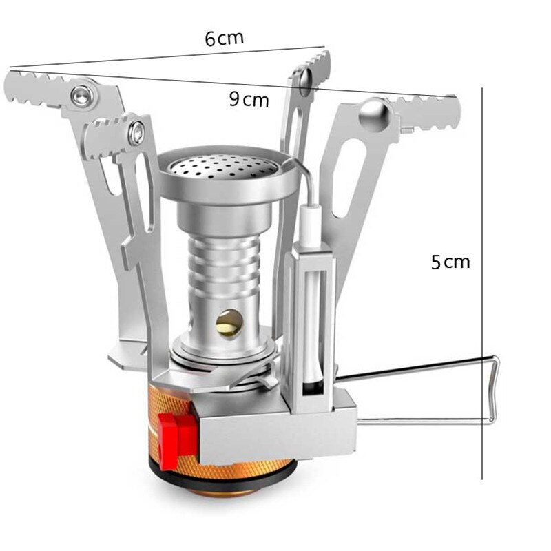 Portable Mini Gas Camping Stove Outdoor Burn-er Compact Foldable Furnace for Hiking Fishing Cooking Picnic BBQ Stove Accessories: B