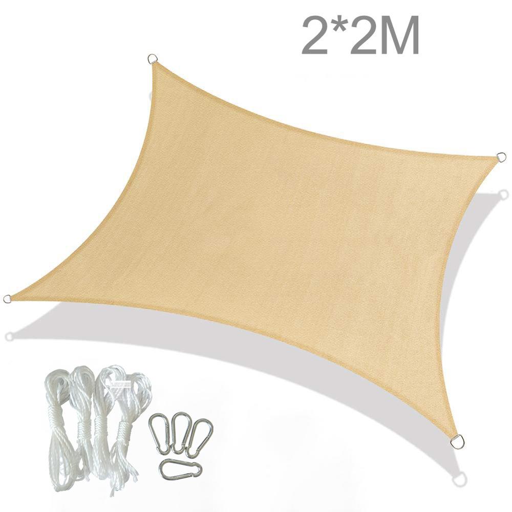 Heavy Duty 185GSM Sun Canopy Shade Sail Rectangle UV Block Shading Nets for Patio Deck Yard and Outdoor: 2mx2m