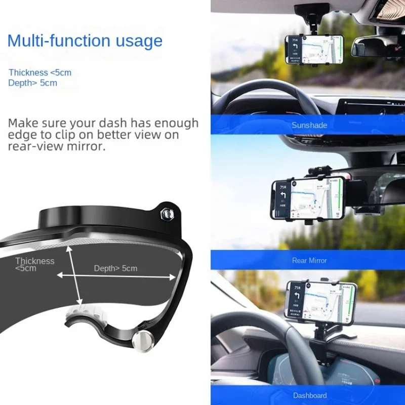 Universel bilholder holder instrumentbræt mobiltelefon bilholder bakspejl solskærm baffel mobiltelefon monter klip bil gadgets