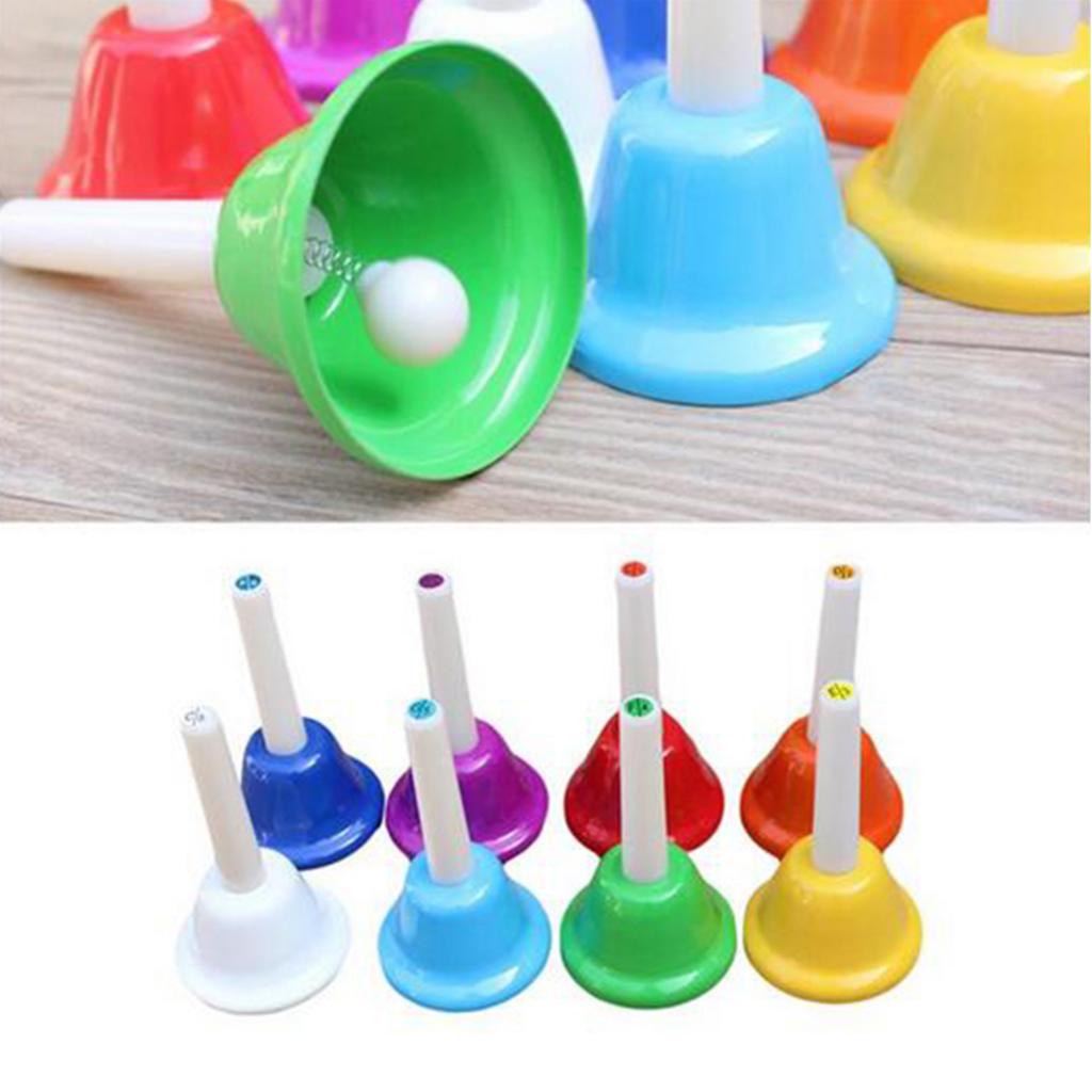 8-Note Hand Bells Set,Hand Percussion Musical Educational Instrument Toy for Kids