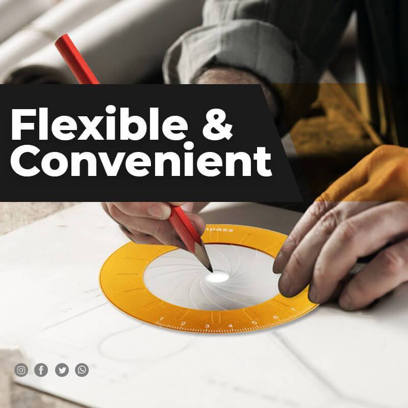 Round Stainless Steel Compas Circle Drawing Tool School Ruler Set Geometry Compass Drawing Compas Adjustable Size