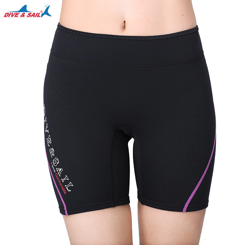 DIVE&SAIL 1.5mm Neoprene Diving Shorts Men Women Wetsuit Winter Warm Swimming Trunks Beach Short Pants for Rowing Diving Surfing