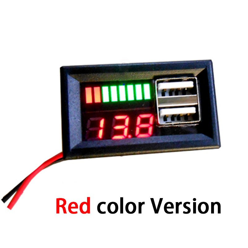 1S 2S 3S 4s 5s 7S 12V 24V 36V indicatore di capacità della tensione della batteria misuratore doppio telefono USB carica riconoscere Li-ion Lifepo4 piombo acido: 13S Li-ion 48V Acid / red color