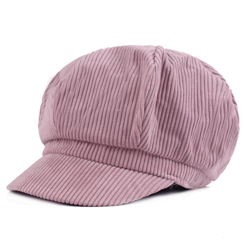 SHOWERSMILE Corduroy Newsboy Hat For Women Octagonal Cap Beret Men Vintage British Spring Autumn Khaki Painter Eight Panel Cap: purple