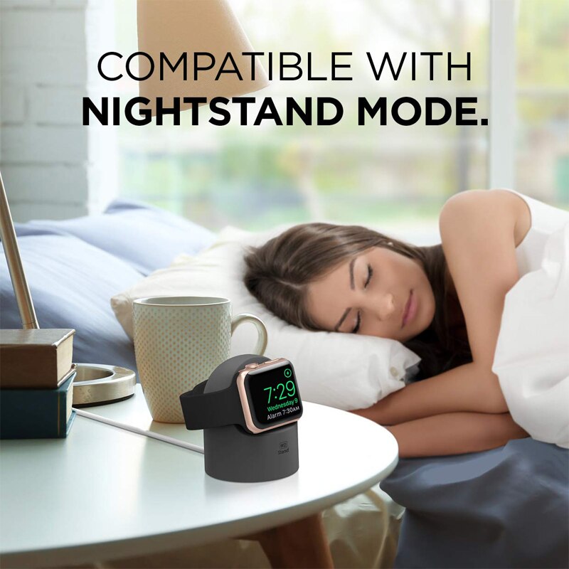 Charger Stand Voor Apple Horloge 7 6 Se 5 4 3 Iwatch 44Mm 45Mm 40Mm 41Mm 42Mm 38Mm Siliconen Night Stand Charger Houder Accessoires