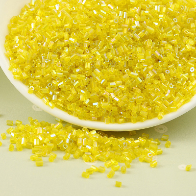 20g/1440 st 2mm ab genomskinliga glaspärlor bugelrör pysselpärlmaterial handgjorda halsringning korsstygn broderitillbehör: H170 gula