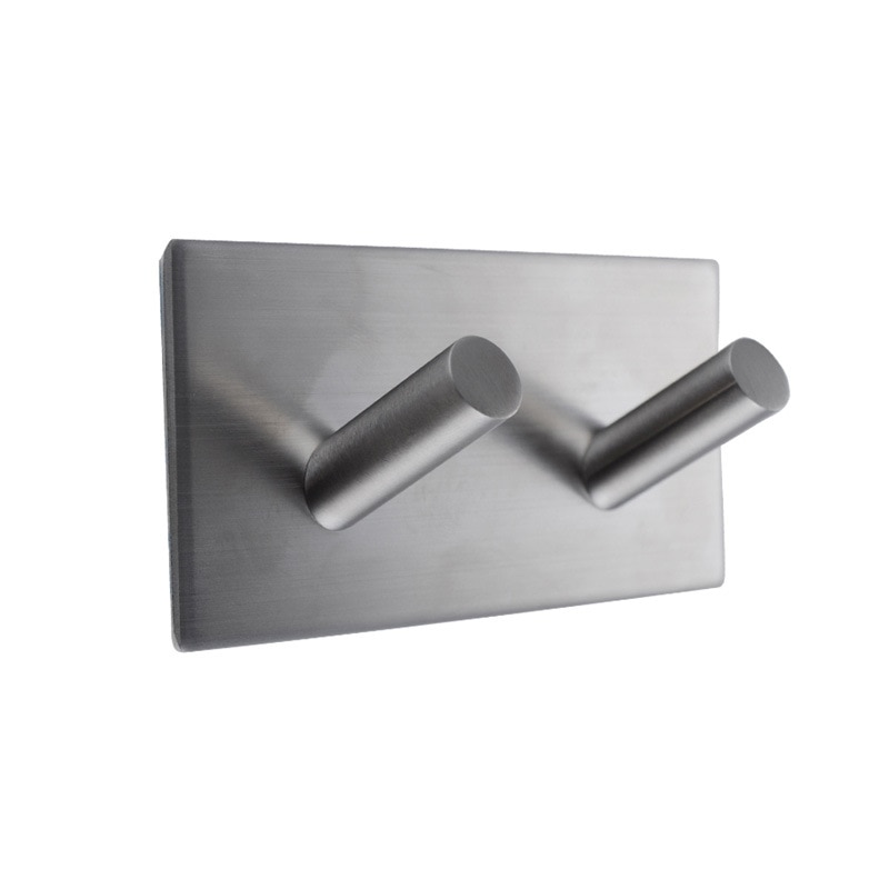 Gancho autoadhesivo de acero inoxidable con 1/2/4 ganchos para llaves, Soporte para Baño, cocina, montaje en pared, ganchos multiusos E2S