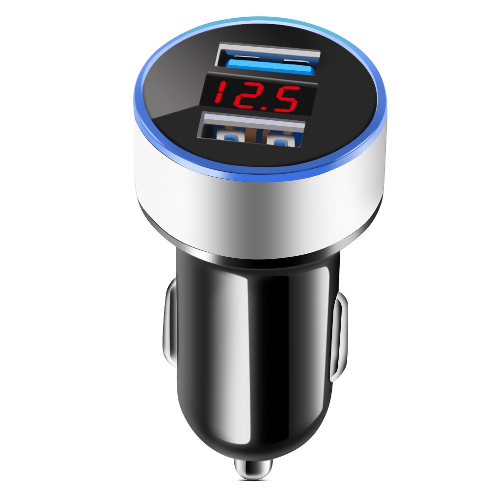 Car Charger 5V 3.1A With LED Display Universal Dual Usb for Alfa Romeo alfa romeo 159 147 for saab 93 95 9000 peugeot 206 307: Silver