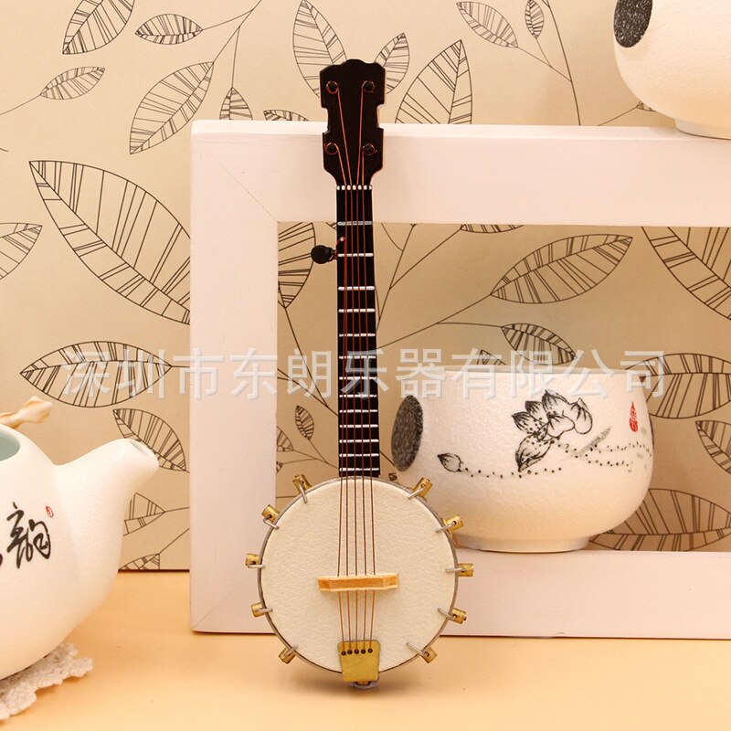 Mini Folk Music Erhu Medium Ruan Yueqin Sanxian Dulcimer Model Ornaments Guzheng Pipa Bamboo Flute Guqin