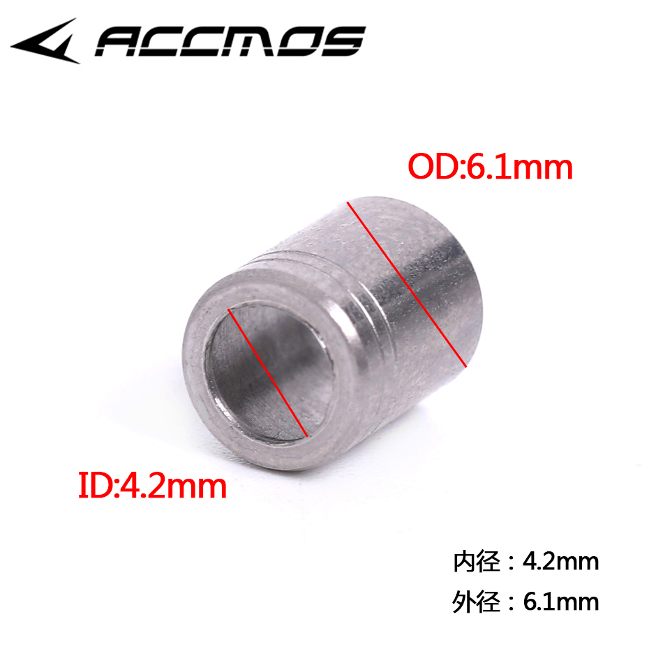 Anneau antidéflagrant en acier inoxydable, pour ID 4.2mm OD 5.25-6.1mm, protecteur d'arbre à flèche, 12/24 pièces: 24pcs OD 6.1mm