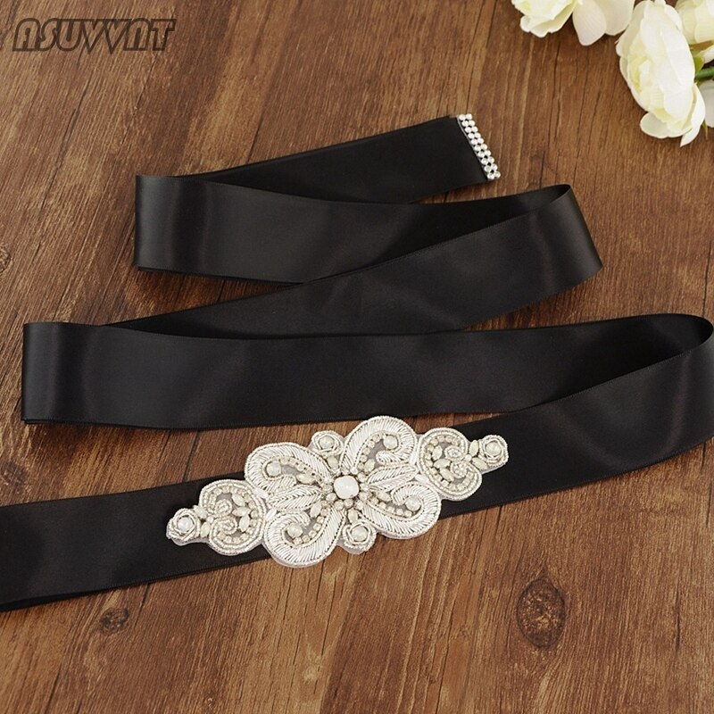 Cinturones de boda elegantes cinturones de novia de lujo perlas de cristal con cuentas boda cinturones accesorios para niña vestido de