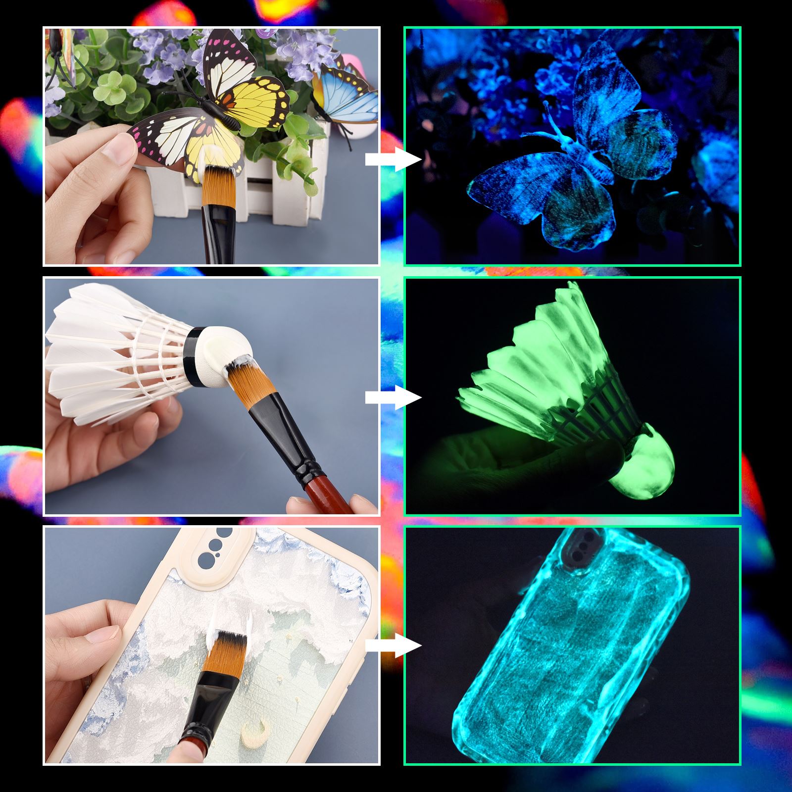 30g Glow In The Dark Liquid Pigment Luminous Resin Pigment Fluorescent Long-Lasting Acrylic Paints Nails Artwork Party Supplies