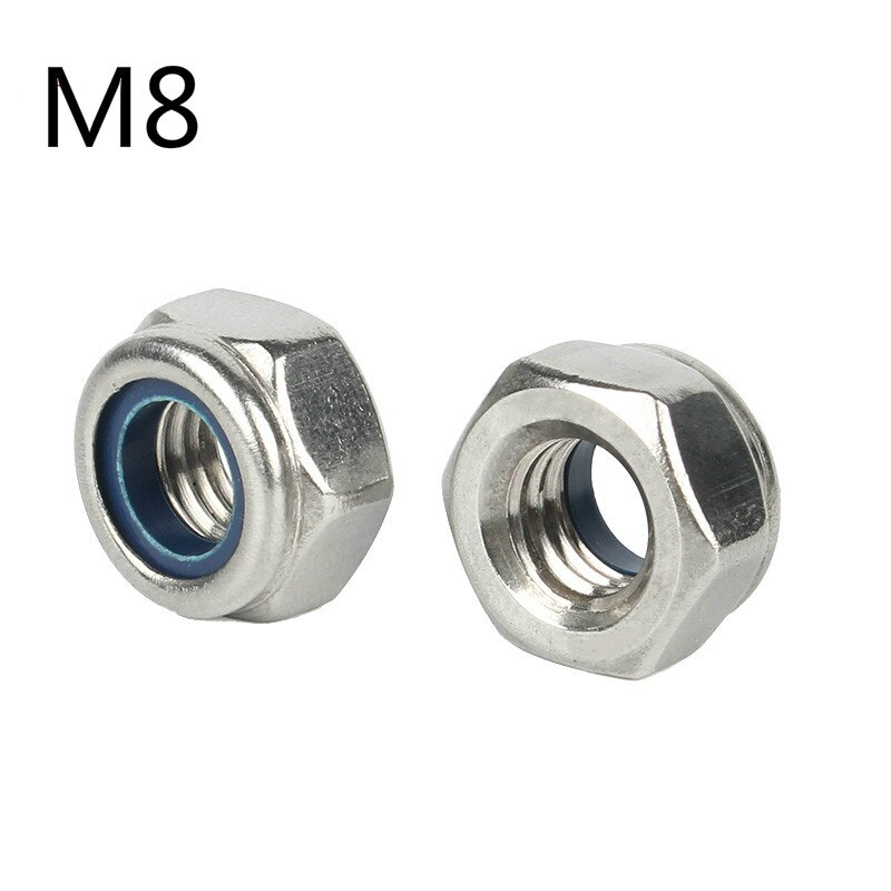 Anti loose self-locking nut 304 stainless steel anti slip locking hexagon screw cap M4M5M6M8M10M12M14: Gold