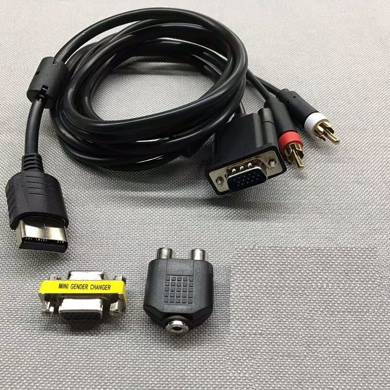 For SEGA Dreamcast DC VGA High Definition Cable RCA Sound Adapter HD box PAL NTSC