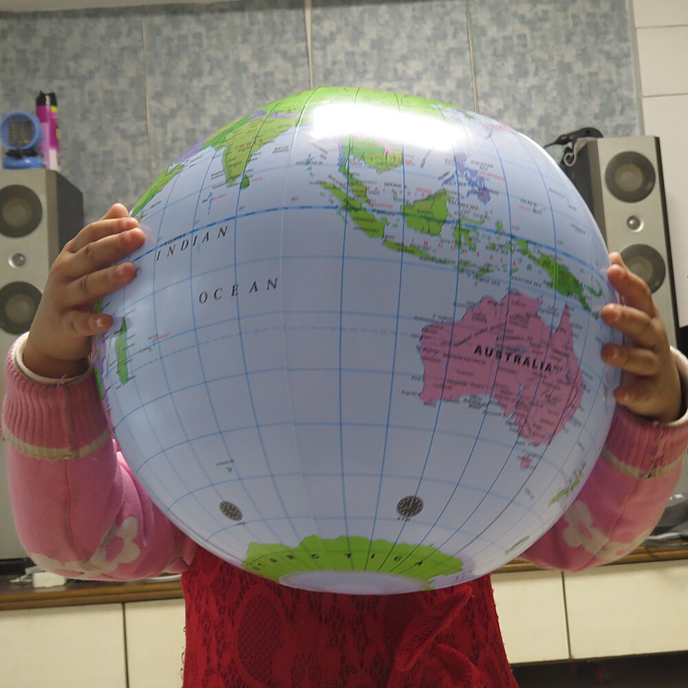 Oppustelig globus 16 tommer kort bold geografi læring uddannelsesmæssig verden jord hav badebold børn geografi undervisningsmateriale