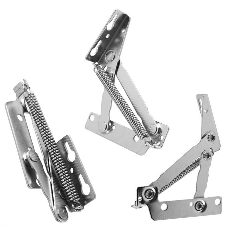 2Pcs 80 Degree Left Right Sprung Hinges Cabinet Door Stay Flap Top Support Cupboard Stainless Steel Heavy Duty Gate Hinge