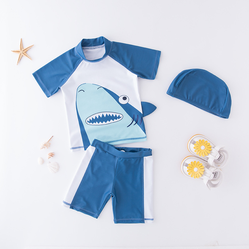 Baby Boy Badmode Shark Dinosaurus Print 3 Stuks Split Kinderen Zwemmen Pak Kinderen Badpak Peuter Jongens Badpak Beachwear