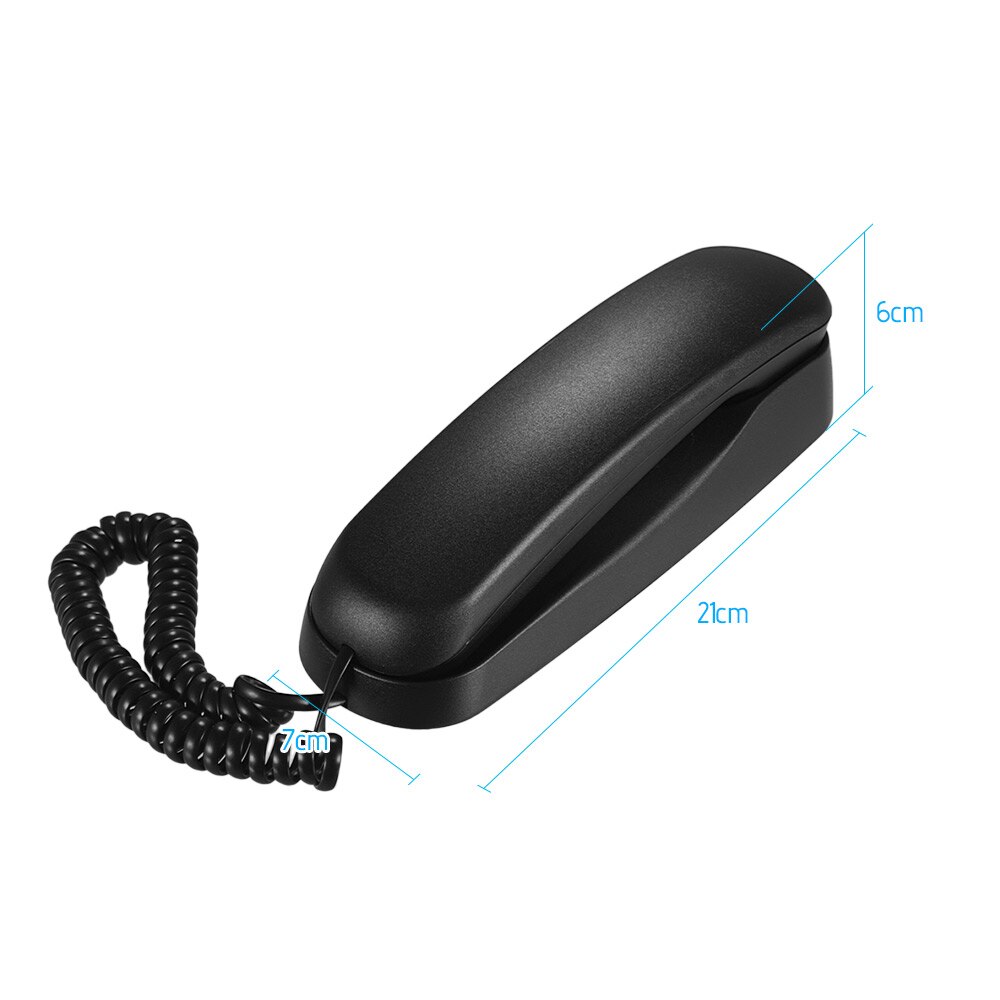 Mini vaste telefoon met snoer voor op het bureau, wandmontage, ondersteunt dempen/pauzeren/vasthouden/resetten/flashen/opnieuw kiezen functies