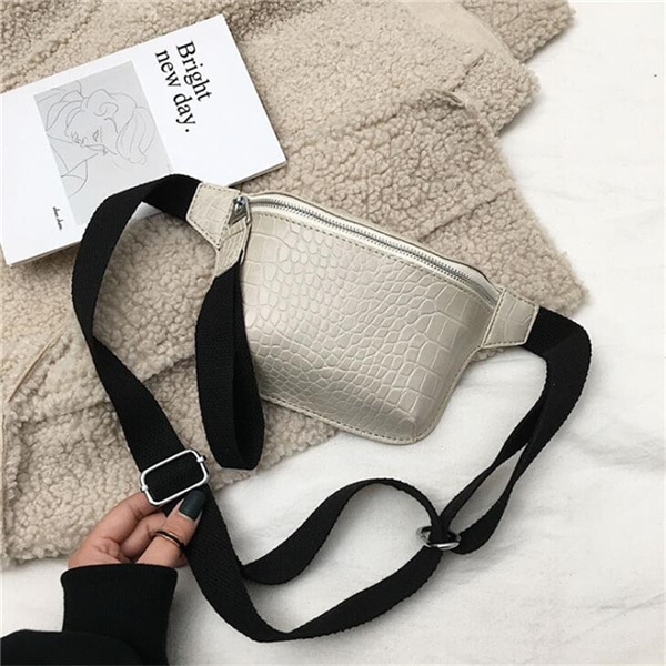 Yogodlns casuale Borsa per Le Donne del Coccodrillo Del Cuoio Del Telefono Del Sacchetto Delle Signore Della Cinghia Della Cinghia Larga Crossbody Borsa: Beige