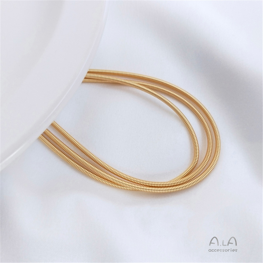 14K Gold Plating Real gold and silver soft spring sleeve DIY winding memory steel ring bracelet collar wire protection tube