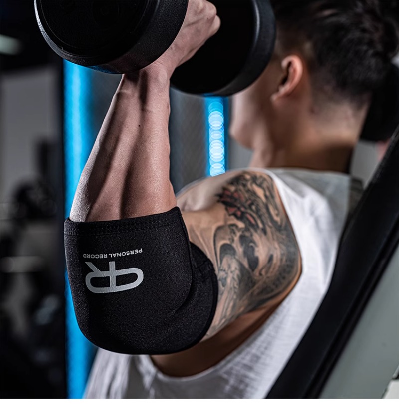 PR Premuim-Manga de codo para gimnasio, almohadillas deportivas de neopreno de 7mm, soporte para levantamiento de pesas, Crossfit, Protector de entrenamiento, 1 par