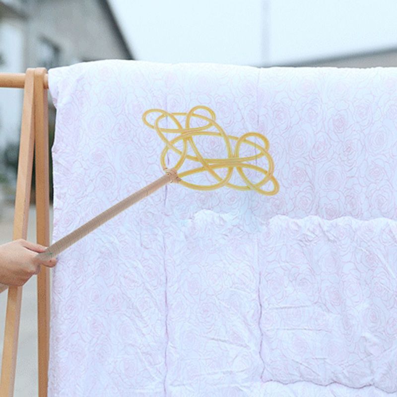 Raquette traditionnelle en faux rotin tissé, plumeau propre pour tapis, batteur Durable fait à la main