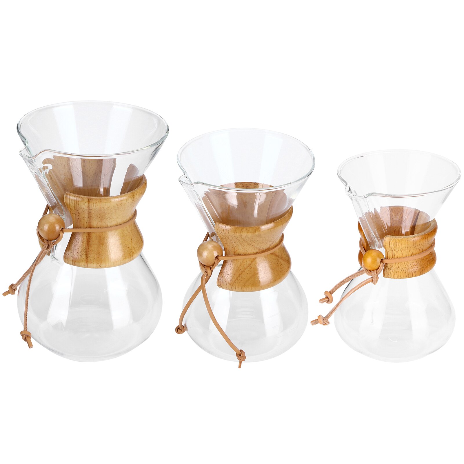 HiBREW 400ML Classic Glass Coffee Pot Wooden Handle Heat Resistant Pour Over Coffee Maker Manual Coffeemaker Hand Dripper main image 0