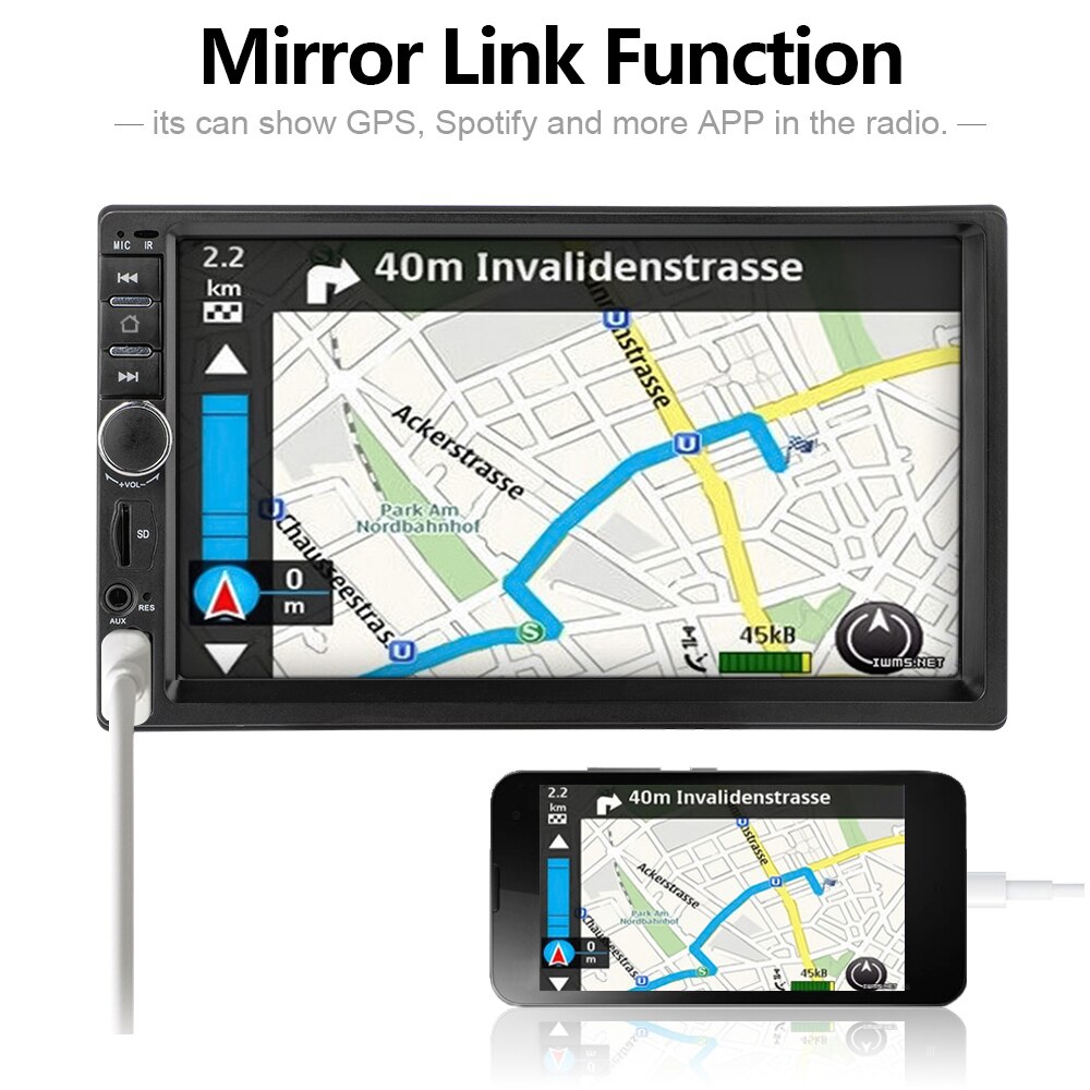 2 din android radio til ford focus  mk2 bil 7 tommer radio båndoptager med navigator berøringsskærm bilafspiller trådløs modtager