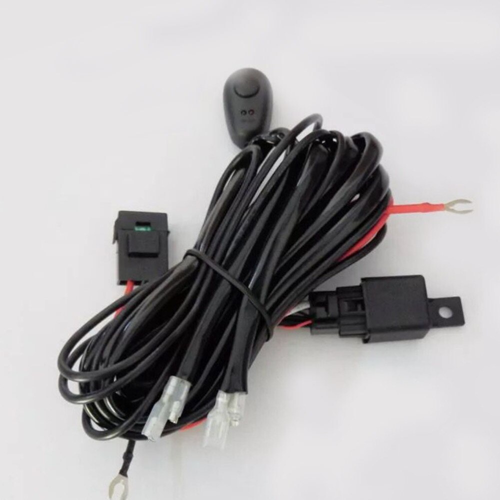 Car LED Work Light Wiring Harness ON/OFF Switch LED Fog Lamp Switch Universal for Long Strip Light Off-road Spotlights 12V