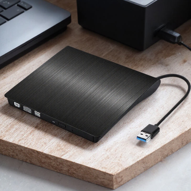 Usb 3.0 external cd/dvd drive rw burner writer laptop desktop mac windows linux compatible: Black