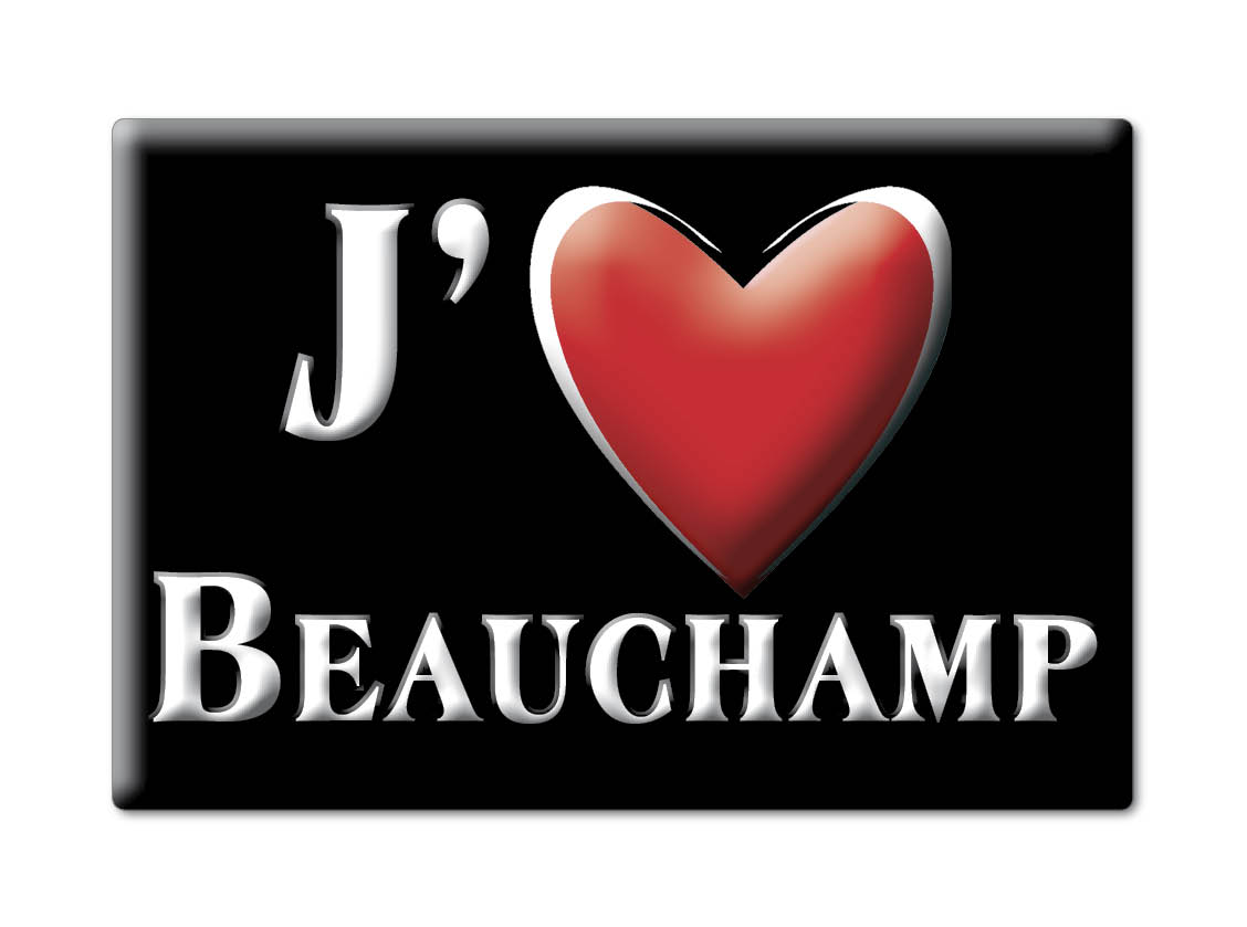 Aimant BEAUCHAMP lodestone PICARDIE (95) France aimant frigo SOUVENIR j'aime: Black