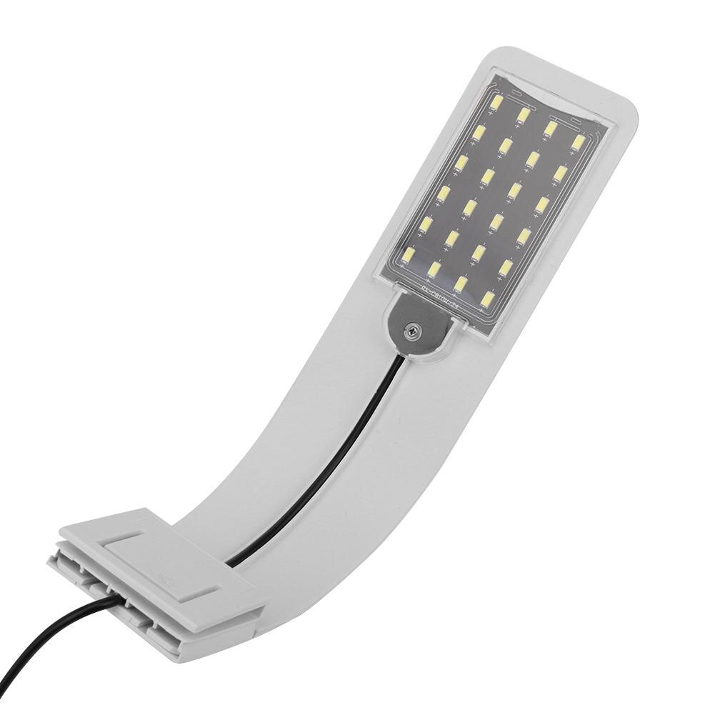 Super Slim 10W Led Waterdichte Aquarium Licht Voor Aquarium Waterplanten Groeien Verlichting Clip-On Lamp Eu plug Kabel Visvoorziening: White White