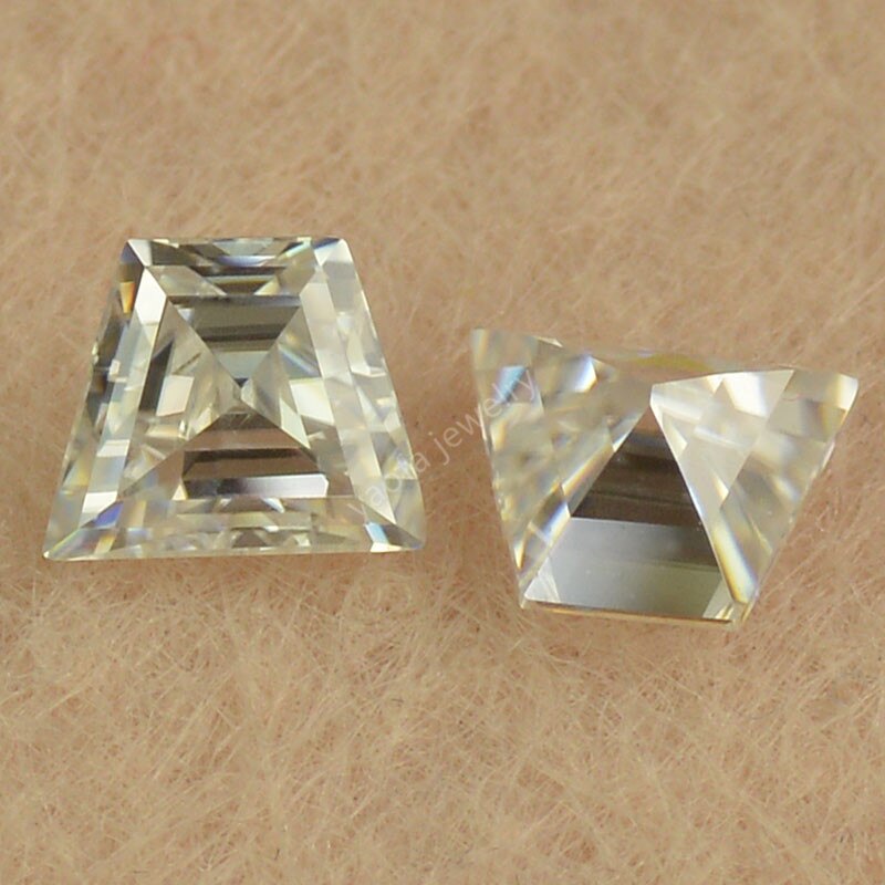 Moissanita-piedra preciosa VVS1 en forma de trapezoidal, Gema cortada, Diamante Blanco, 5A