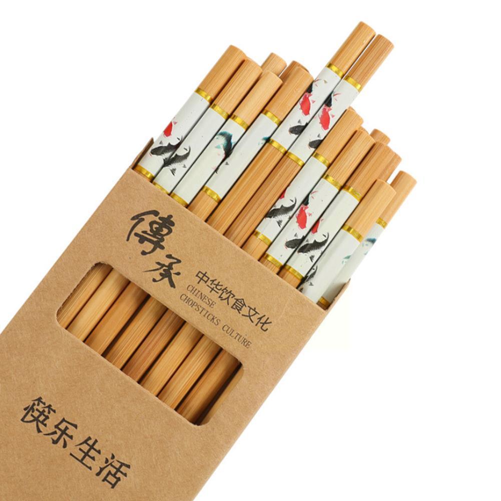 Chinesischen Stil Gedruckt Stäbchen Kasten einstellen Stäbchen Lebensmittel Kochen Hohe Stäbchen Wesentliche Lange Produkt Chine W6K9