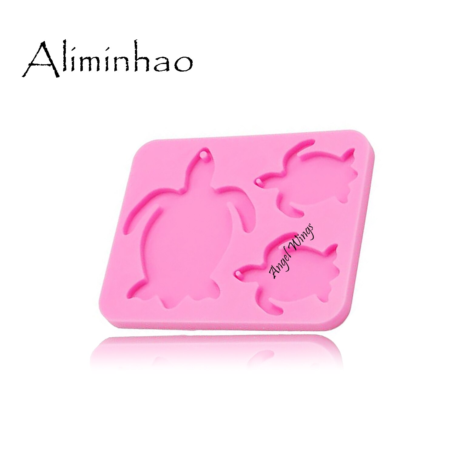 DY0105 Shiny Schildpad Familie sleutelhangers mold Clay DIY schildpad Moeder/baby Sieraden Maken glitter epoxy Sleutelhanger Siliconen mal