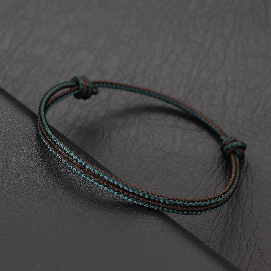 Pulsera étnica de hilo fino de 2mm para Hombre, amuleto de la suerte bohemio ajustable de , para él, Pulseria para Hombre, Joias: Verde oscuro