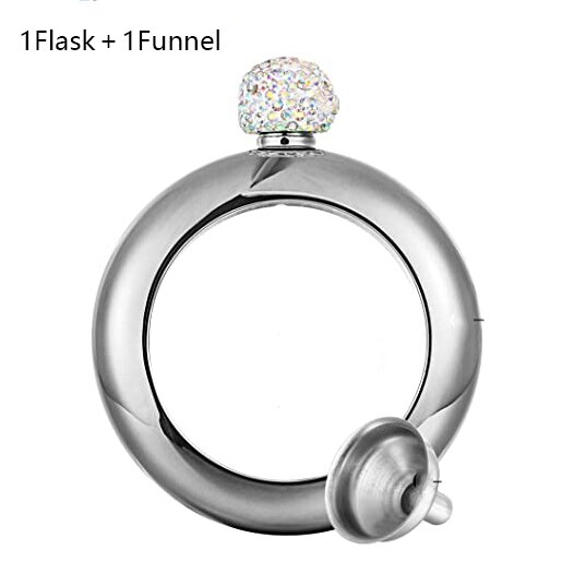 DEOUNY Bracelet For Alcohol Hip Flask Handmade Silver Crystal Lid Bangle Wine Bridesmaid Christmas Party Hidden: 1PCS silver