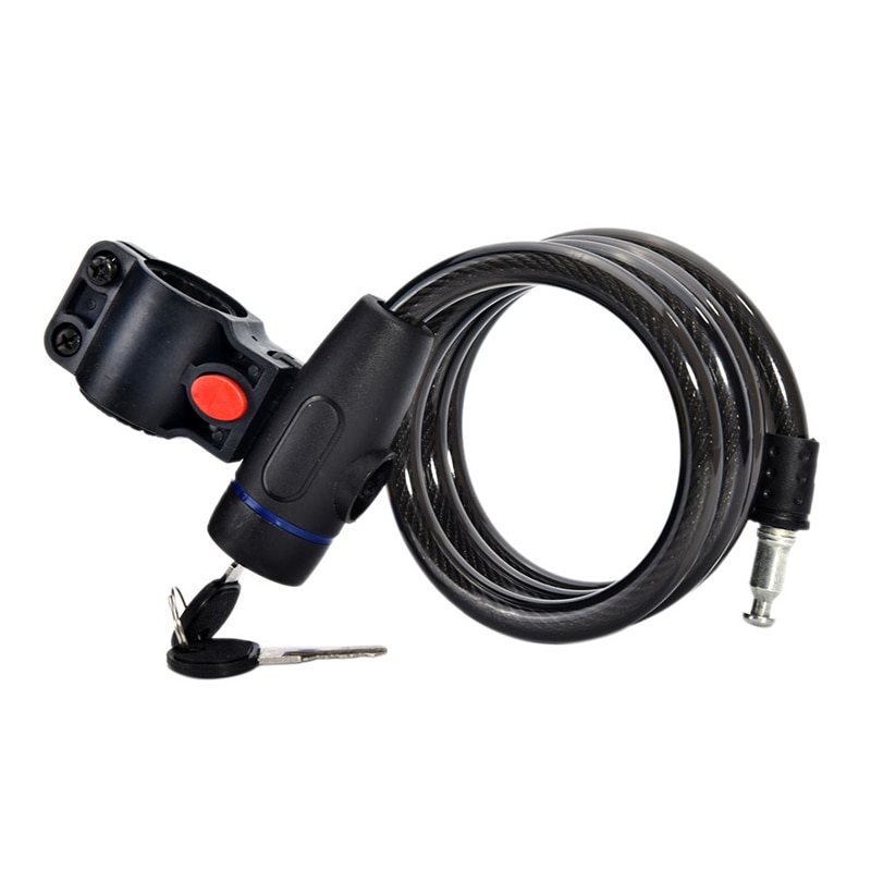 Bicycle Lock Black Road Bike Lock Anti-theft Coiling Cable Lock Security Lock Steel For Mountain MTB Bike Motorcycle 1m