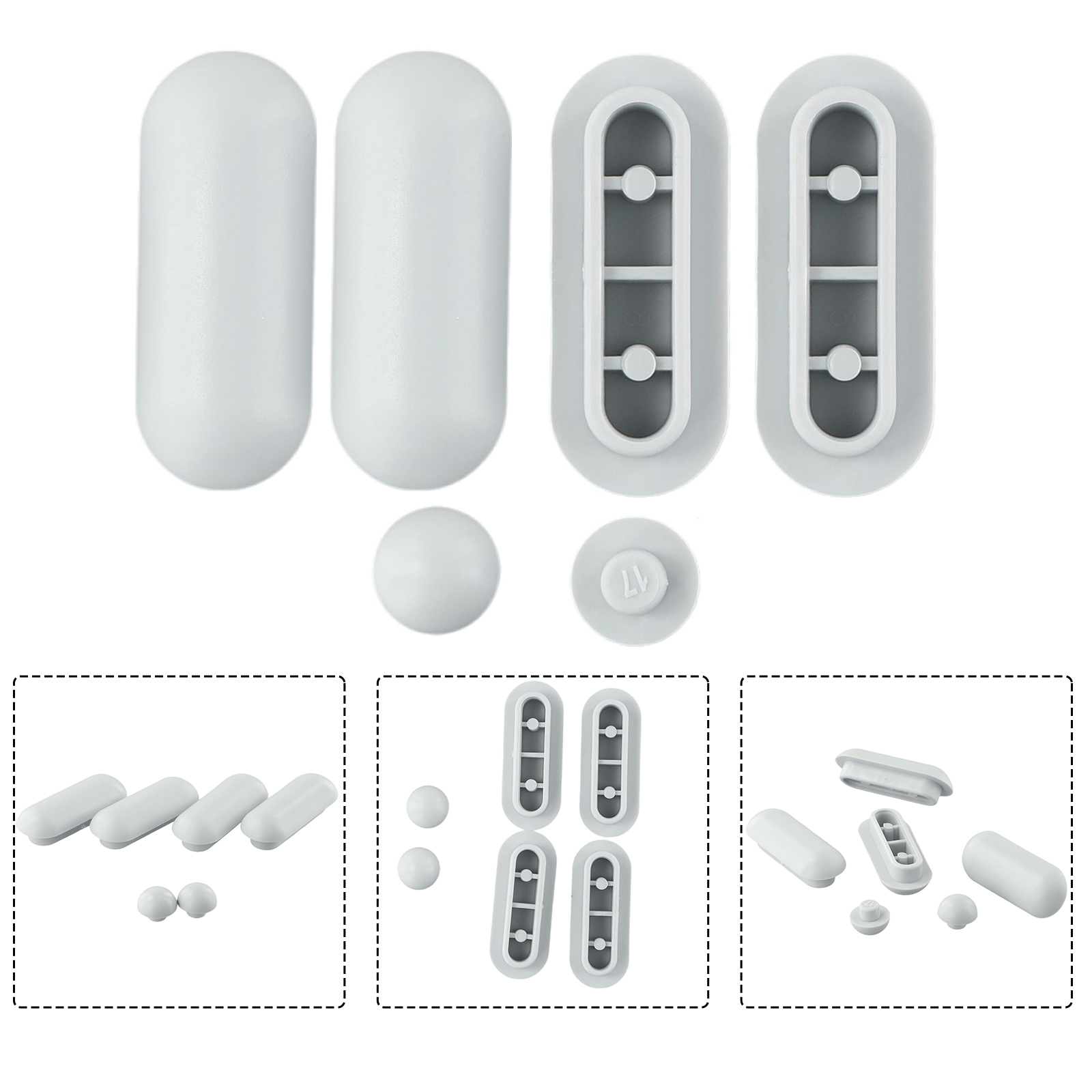 Tampons de siège de toilette gris résistants aux chocs, tampons de remplacement, accessoires-pièces, couvercle d'outil de fermeture, amortisseur d'arrêt
