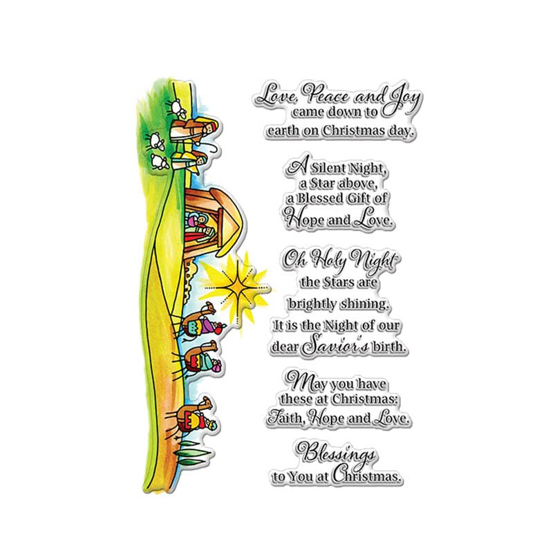 Kerst Gezegend Kerststal Clear Stempels voor DIY Scrapbooking Ambachten Kaarten Maken Decor Transparante Stempels Siliconen Afdichting