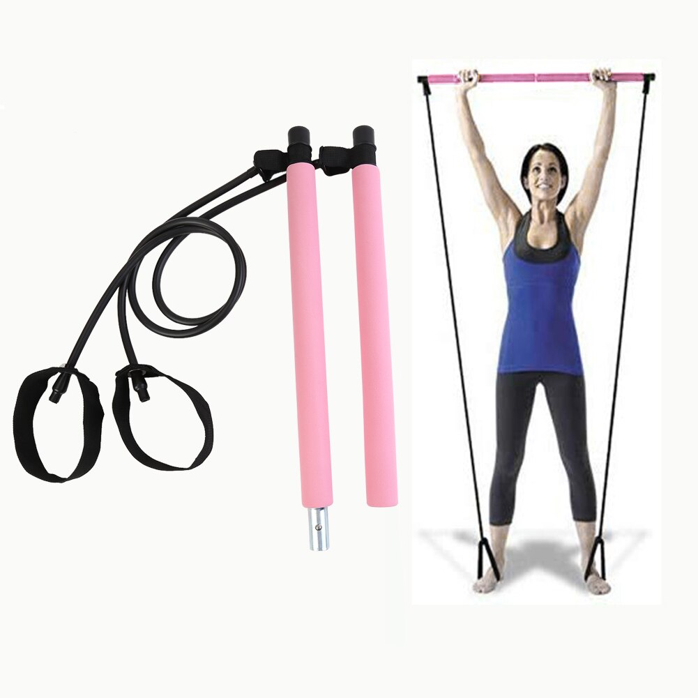 Gym portabel pilates bar stick utarbetad tillverkning långvarig hållbar med motståndsband för träning hemma